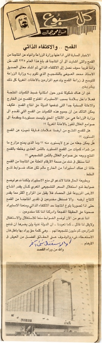 القمح.. والاكتفاء الذاتي